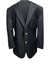 Jos A Bank Gordon Sport Coat Blazer Men's Size 46R Black Wool Formal Holiday