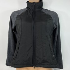 Prana Full Zip Jacket Long Sleeve Black Gray Women  s Large L