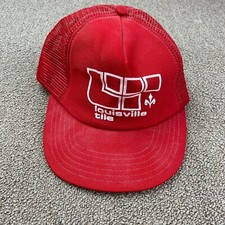 Louisville Tile Hat Trucker Snapback Mesh Cap Red Kentucky VTG