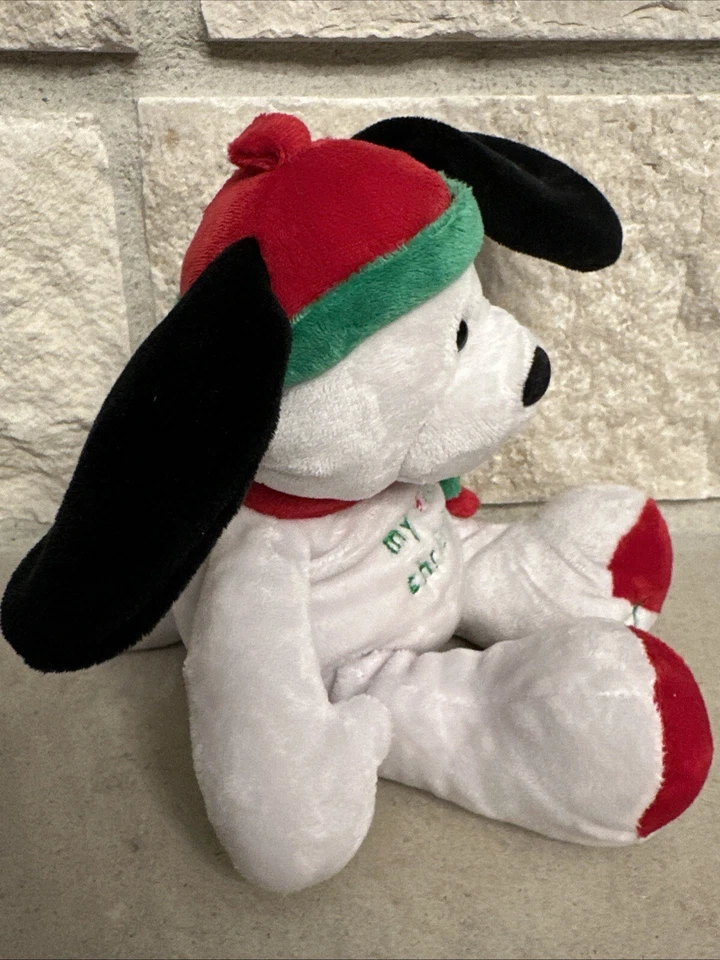 VV) PRESTIGE 玩具 白色 黑色 毛绒 小狗 第一次 圣诞节 红色 绿色 Lovey — 第 2/4 张图片