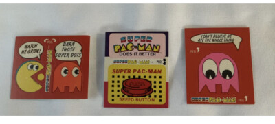Lot of 3 vintage fleer 1982 Pac Man stickers trading cards rub off game cards
