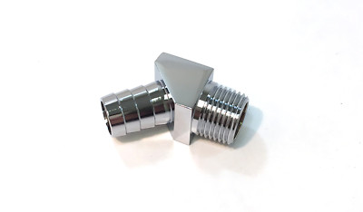 45 Degree Heater Hose Intake Manifold Fitting 1/2'' NPT to 5/8'' Barb Chrome