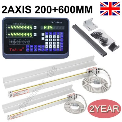 2 Axis Digital Readout Dro Kit TTL Linear Glass Scale 200+600mm Bridgeport Mill