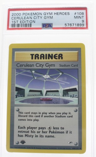 Cerulean City Gym (1st Edition) graded PSA 9 for sale on eBay