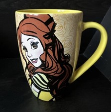 Disney Parks Coffee Mug Belle Beauty & The Beast Cup Yellow Mornings Are A Beast