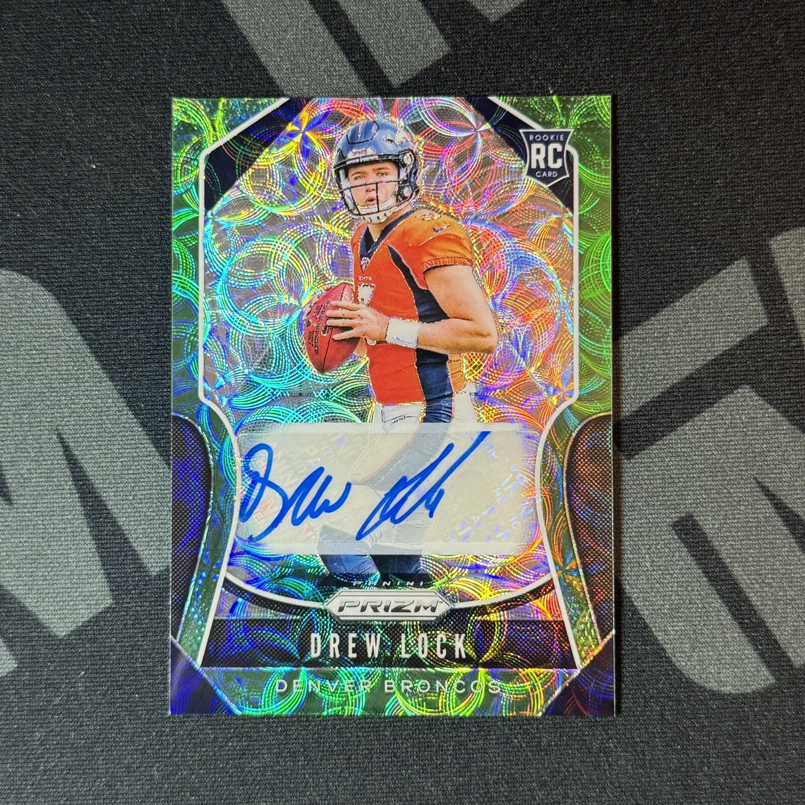 2019 Panini Prizm Drew Lock Green Scope Rookie Auto /75 #304