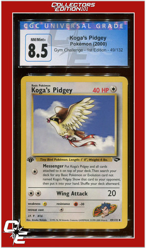 Koga's Pidgey (1st Edition) graded CGC 8.5 for sale on eBay
