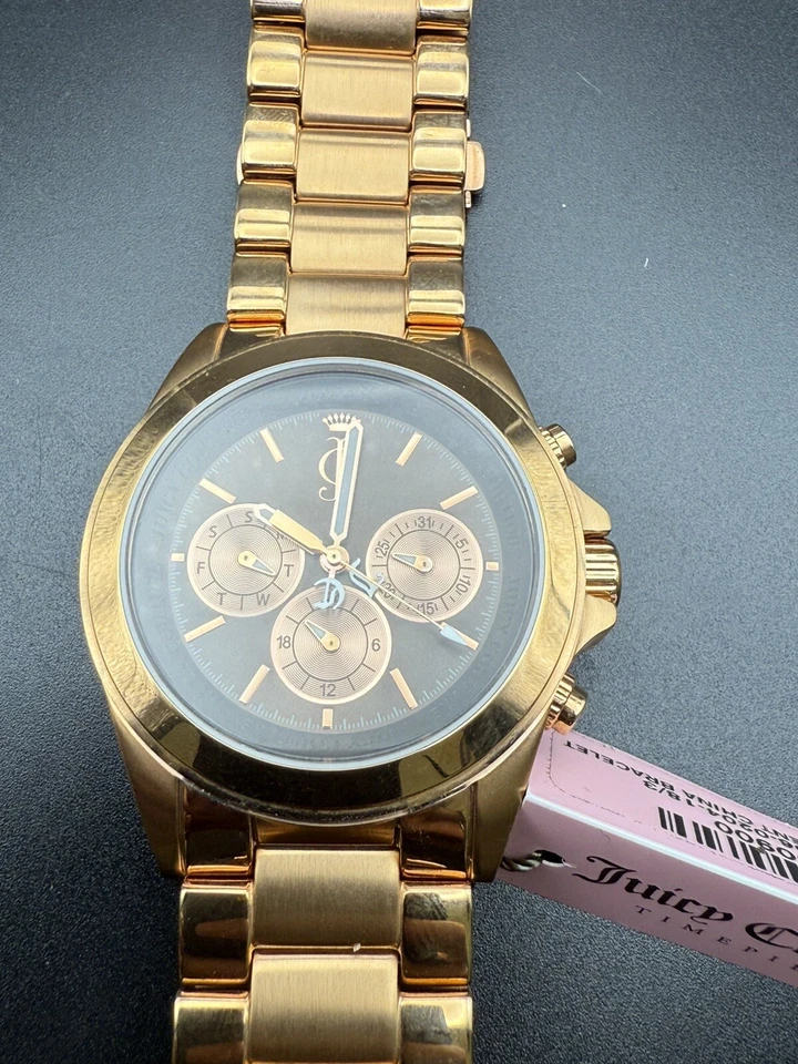 Reloj Juicy Couture Stella oro rosa SS esfera marrón $295 leer para reparar D4 Foto 2 de 4