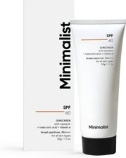 Minimalist Sunscreen SPF 60 PA   Broad Spectrum No White Cast No Irritant 50g