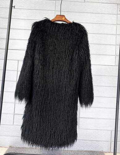 Abrigo largo de piel sintética peludo para mujer Chaqueta cálida de invierno Cárdigan mullido Prendas exteriores - Imagen 16 de 38