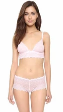 Cosabella PAPYRUS Pink Lilly Lace Wireless Bralette Bra & Low Rider Hotpant - M 