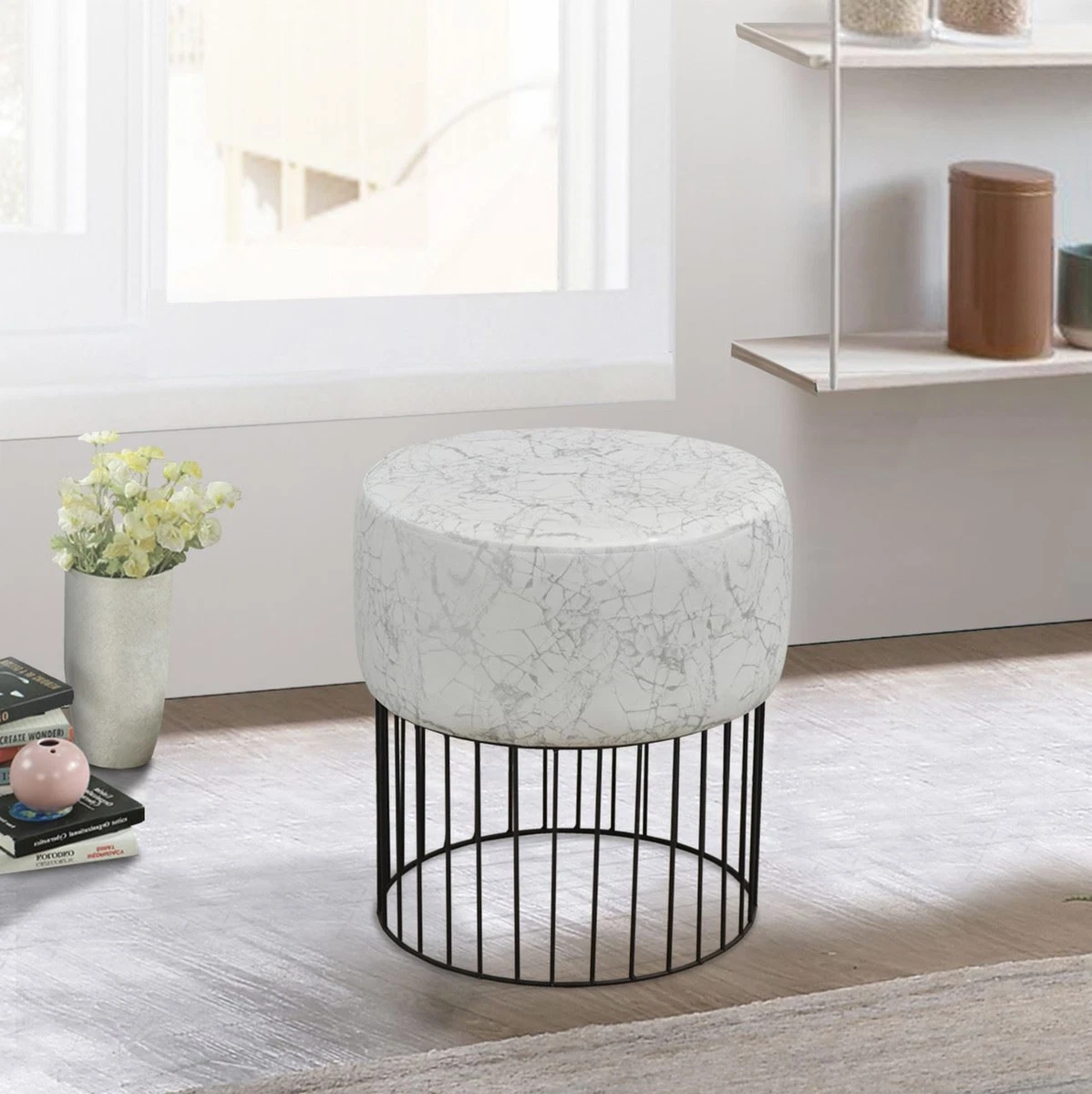 Pink 2024 fabric stool