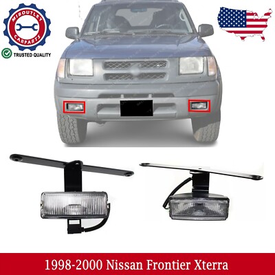 Front Foglight Clear Lens w/Bulbs LH & RH Side For 1998-2000 Nissan Frontier