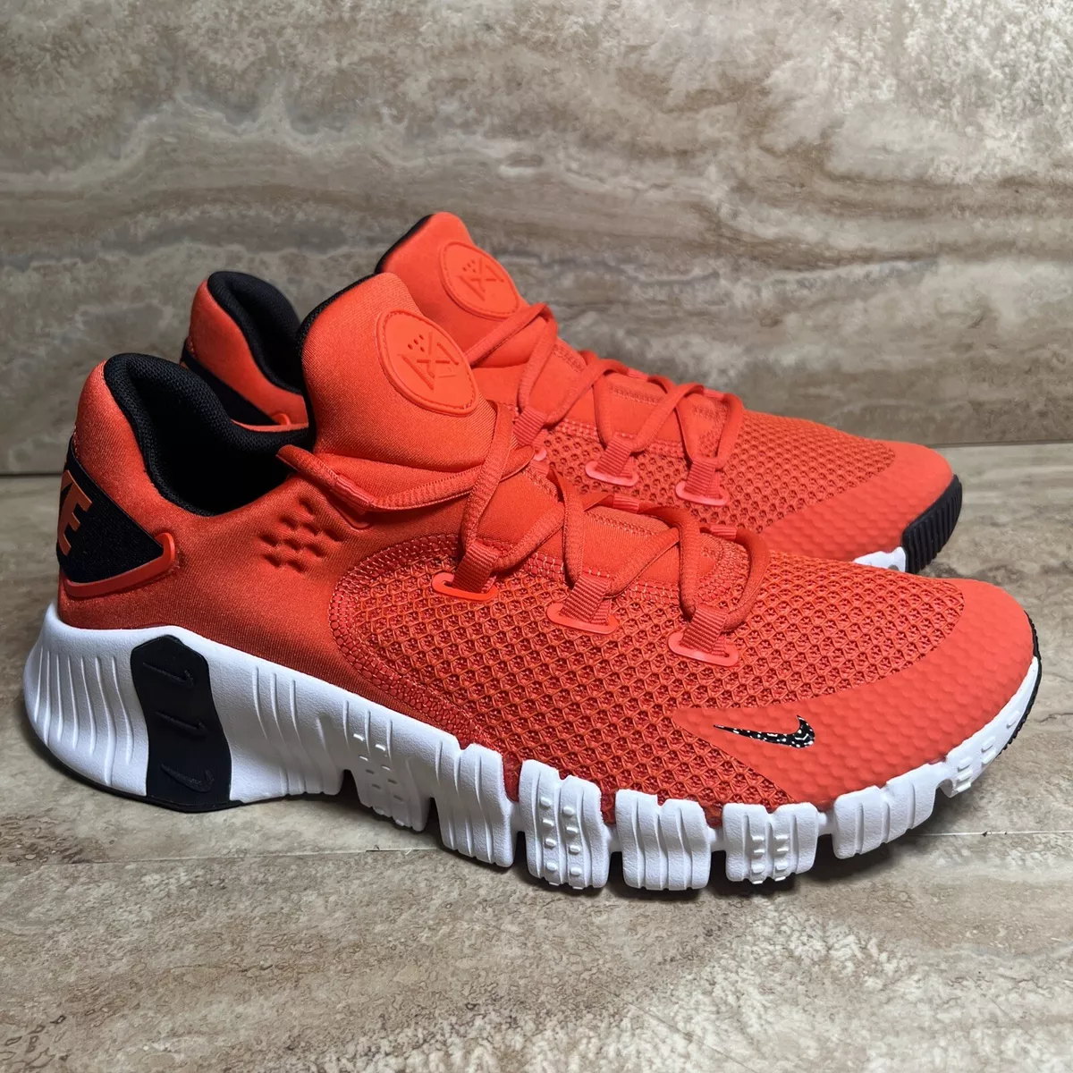 Nike Free Metcon 4 Orange White Mens Training Shoes Size 8 14