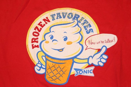 Sonic Drive-In T Shirt Small Adults Ice Cream Employee Dessert Red - Picture 2 of 9