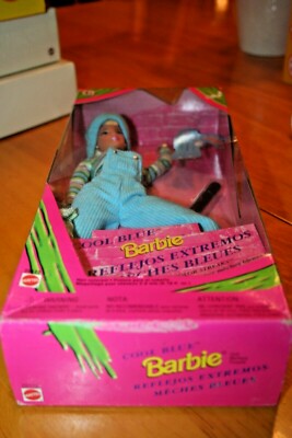 1997 Cool Blue Barbie in Foreign Box-Spanish/French-Inside