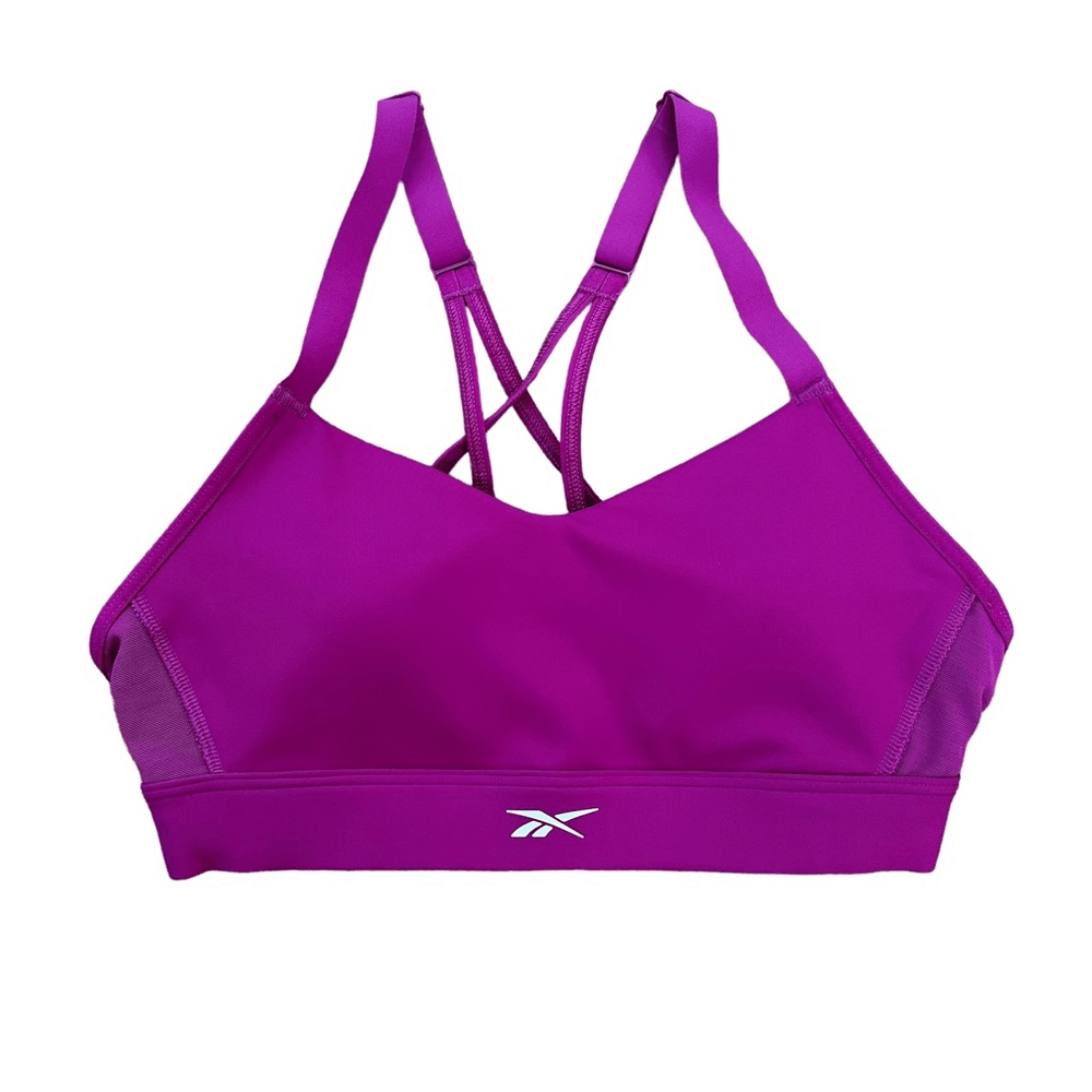 Reebok Lux Strappy Sports bra in Proud Pink size Small