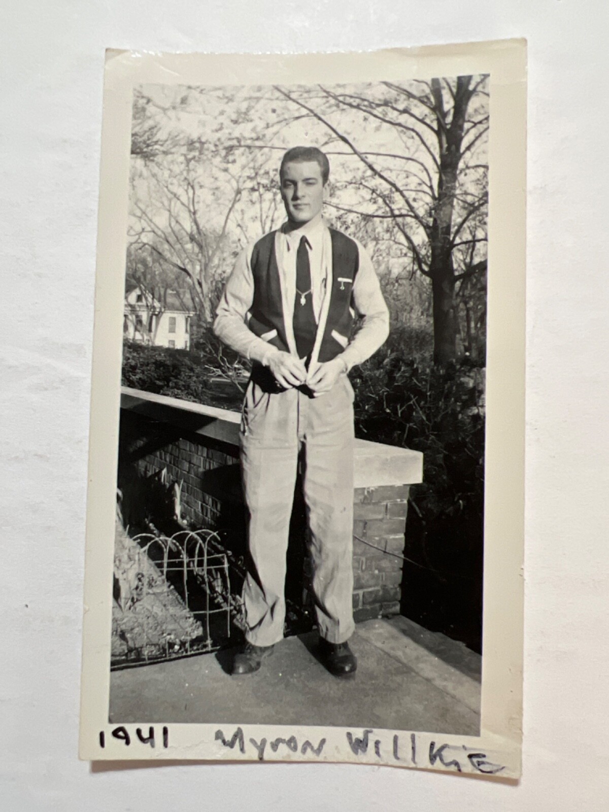 VTG Snapshot Handsome Male 1941 Myron Wilkie