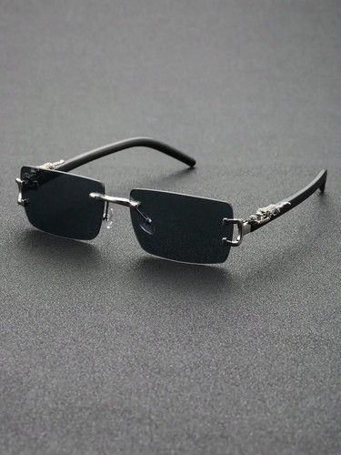 Lunette de Soleil Luxe Mixte Tendance Monture Sans Cadre Verres Fumés PC Neuve - Picture 16 of 30