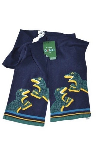 Paul Smith Junior Navy Intarsia Knit DINO Scarf Brand New - Picture 5 of 5