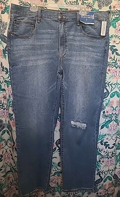 Arizona Jean Men's Distressed Relaxed Straight Blue Jeans