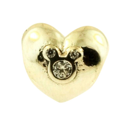 PANDORA Echt Sterling Silber Swarovski Mickey Mouse Herz Charm (11mm breit)