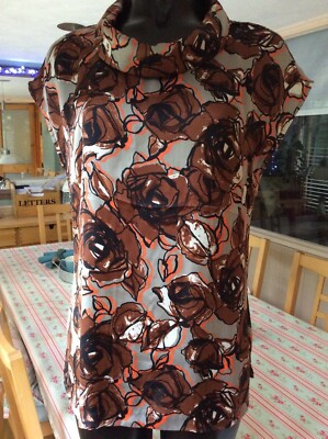 Clements Ribeiro silky feel ladies sleeveless floral patterned top size 8/10