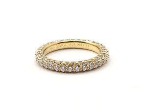 Authentic Pandora Timeless CZ Pavé Single-row 14k Gold Plated Ring 162627C01 US sz 4.5