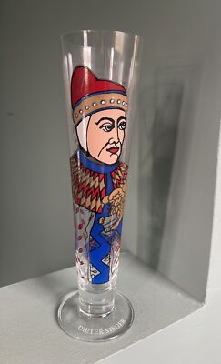 RITZENHOFF Pilsner Footed Beer Glass  Dieter Sieger Artist Bold Graphic Design