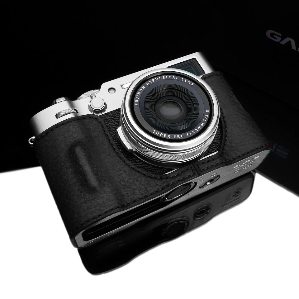 Media funda de cuero genuino Gariz HG-X100VIBK para Fuji X100VI, negra Foto 4 de 4