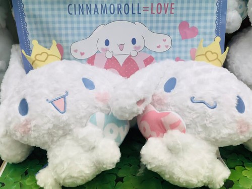 RARO Cinnamoroll Love Corona Morbida Grande 30 cm Peluche UFO Cattura B - Foto 2 di 2