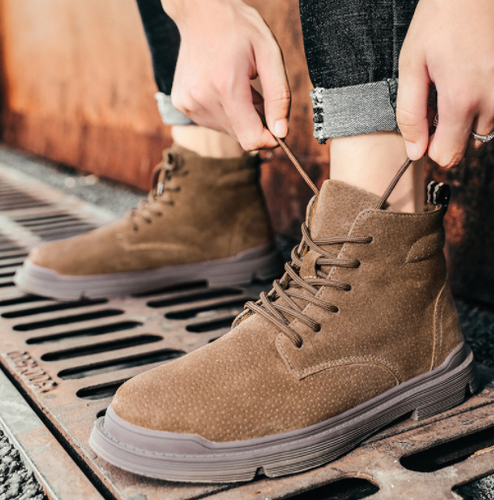 Ankle Boots Suede Lace Up 