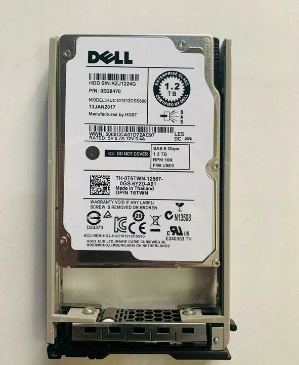 1.2TB 10K SAS 2.5" SAS 6G 0T6TWN HARD DRIVE Fits DELL SERVER R610 R620 R630 R710 - Image 4 of 4