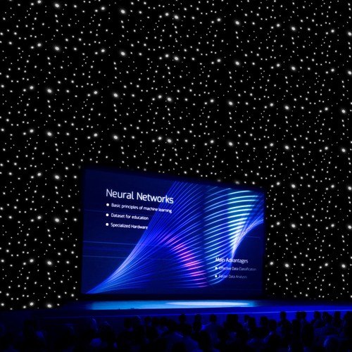 4*4m LED Stage Wedding Starry Sky Cloth Backdrop Stage Background Curtain Set - Afbeelding 9 van 24
