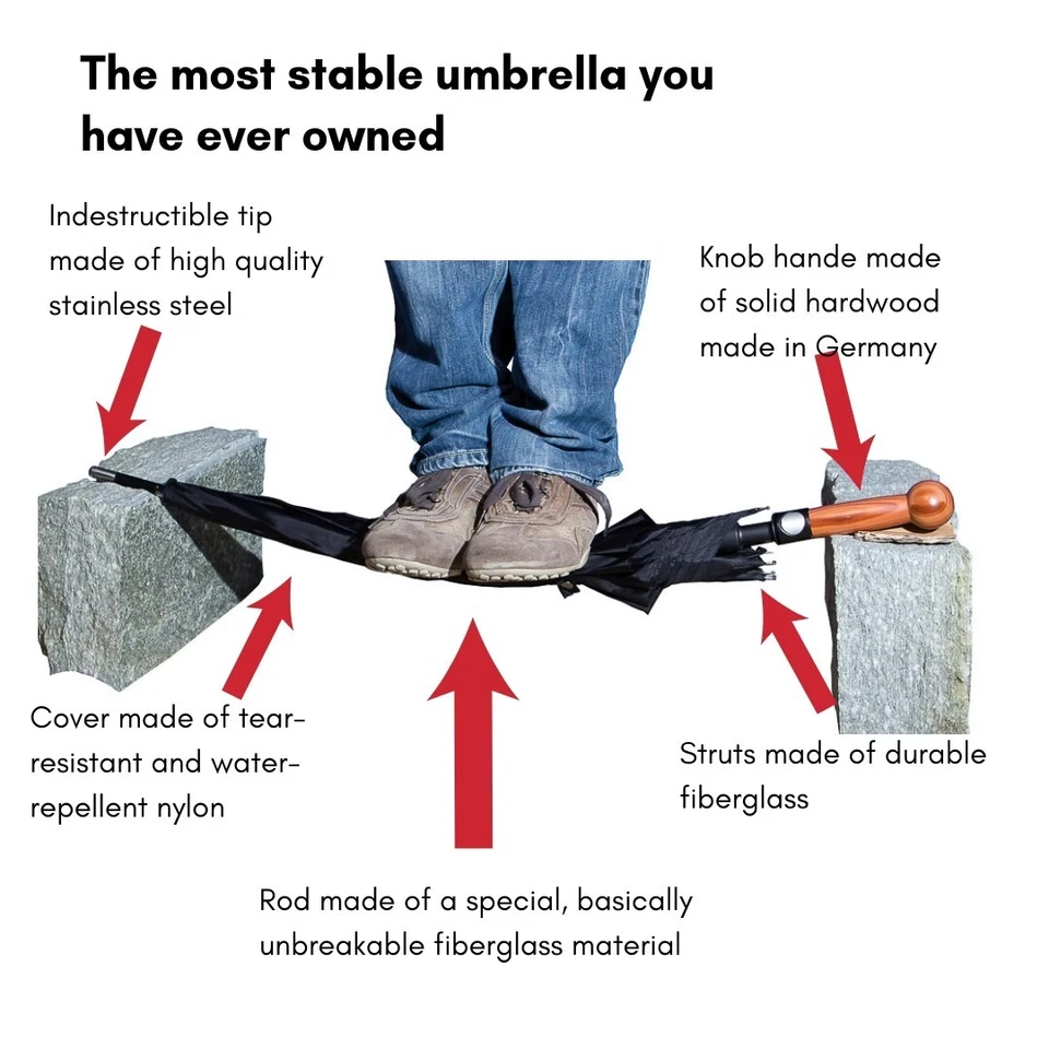 Security umbrella and selfdefense umbrella black J handle with tiny scratches XL - Image 2 of 4