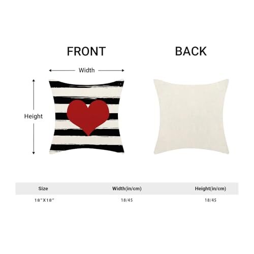 Valentines Kissenbezüge 18x18 Zoll 2er Set, rot 18" x 18" (1er Pack) Herz - Bild 5 von 8