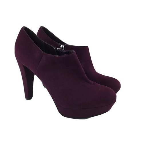 Vegan Suede Booties Burgundy Wine 