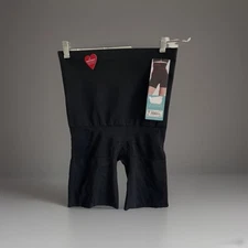 Assets by Spanx High Waist Mid Thigh Shaper Black Shorts Sz 2X 1012R