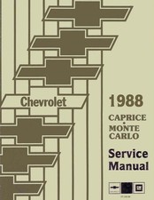 1988 Chevrolet Caprice Monte Carlo Factory Shop Service Manual