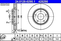 2 X Bremsscheibe ATE 24.0128-0290.1 FüR Fiat Freemont
