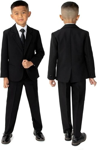 Formal Kids Toddler Boys Suit 5 pieces Set with Vest and Tie Size 2T-14 - Picture 2 of 10