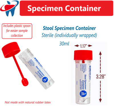 Fecal Collection Stool Container Sterile Sample Specimen Bottle Cup 30ML 5-10 Pk