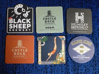 6 different beermats inc Black Sheep Brewery
