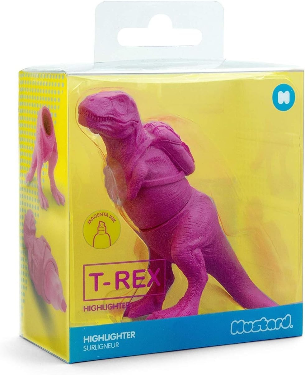 Highlighter Pink T Rex Marker Dinosaur Figurine Back To School Kids Stationery