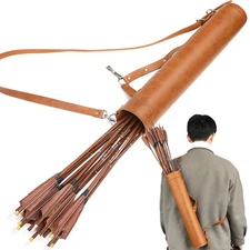Traditional Quiver Bow Arrow Holder Back Hip Bag Handmade Leather Archery Gift