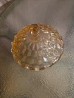 Fostoria American cubist lid For candy dish in pink or amber depression glass.