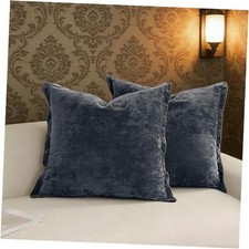 Greek Velvet Euro Sham Covers Set of 2 26" x 26" Pack of 2 Square Blue Gray