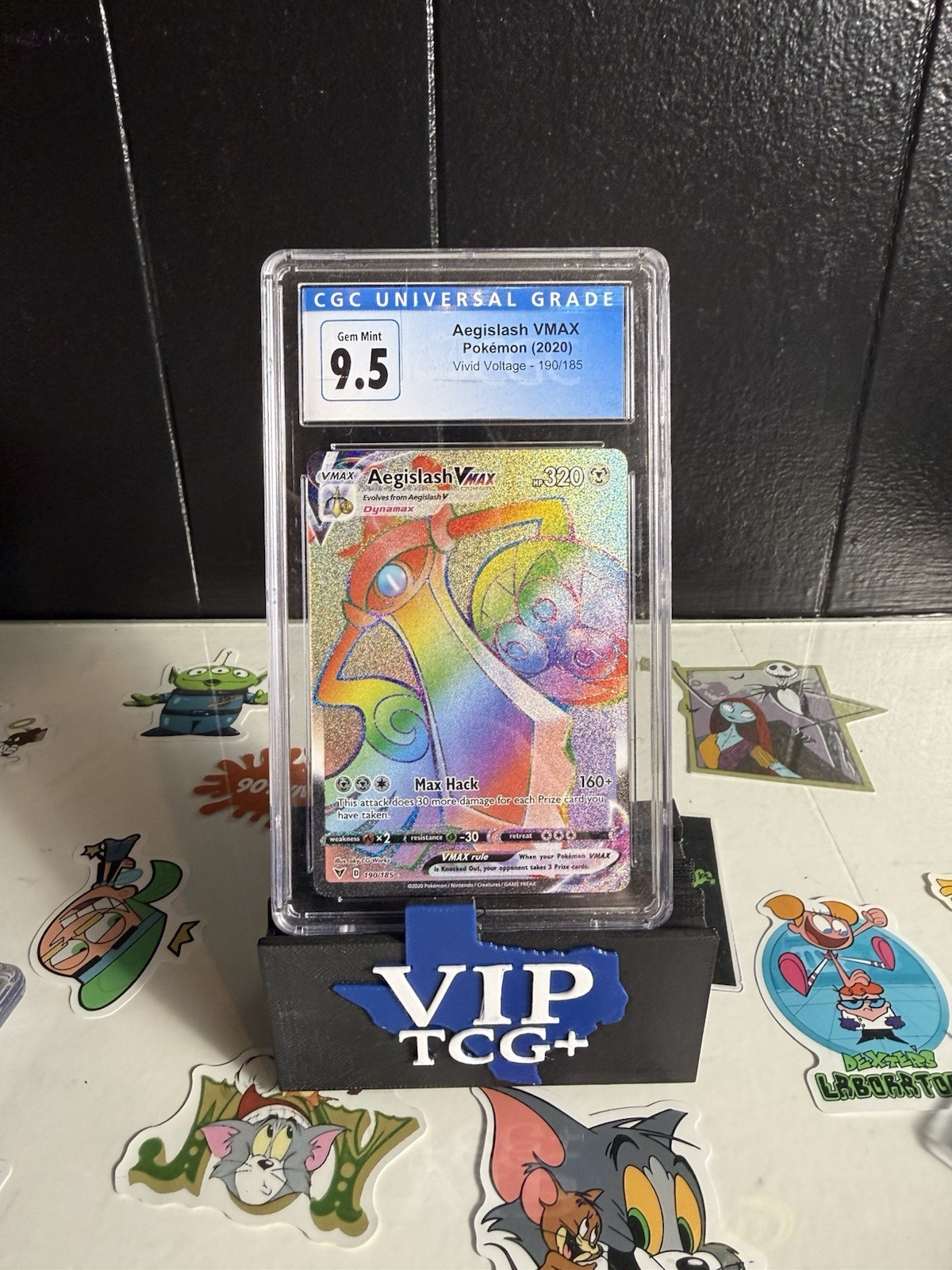 2020 POKEMON SWORD & SHIELD VIVID VOLTAGE #190/185 AEGISLASH VMAX CGC 9.5
