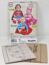 DC Comics Baby Costume Pattern 8193A Wonder Woman Supergirl Batgirl XXS-L D-51