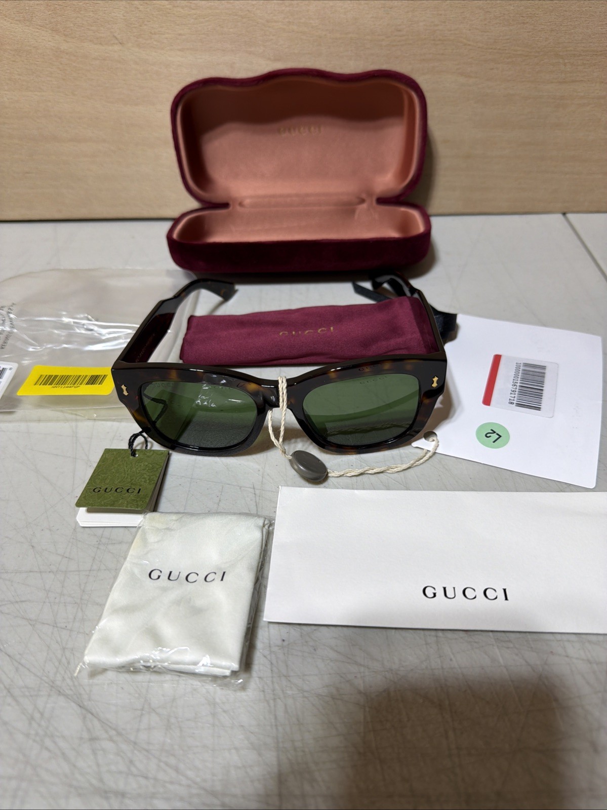 Gucci Sunglasses GG1110S 002 Dark Havana / Green Unisex New With Tags